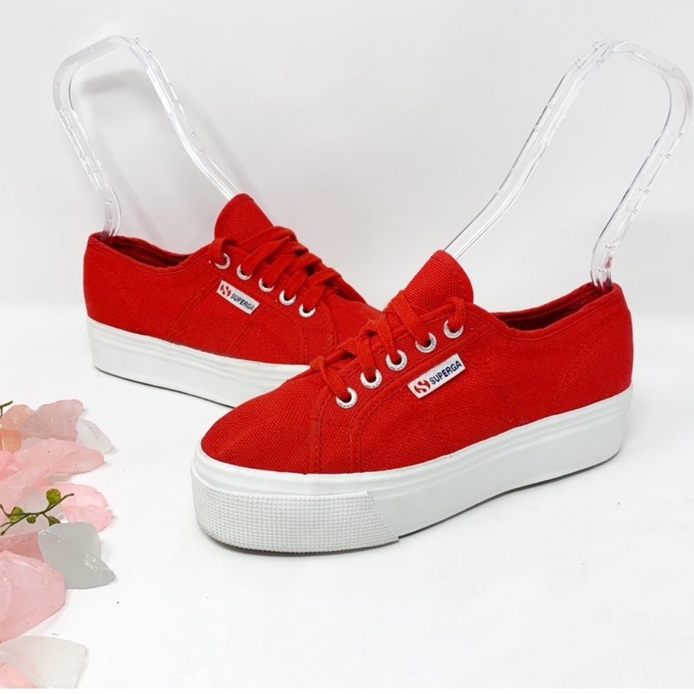 Superga Red Platform Sneakers Sz 7